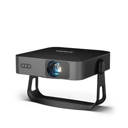 Produktbild: Smart Beamer<strong>360° Drehbar/Autofokus/Trapezkorrektur:</strong>  Mini Beamer 4K Unterstützt 1080P Full HD 23000L WiFi6 Bluetooth, VOPLLS Beamer Klein Heimkino 50% Zoom Projektor für Handy/TV Stick/USB