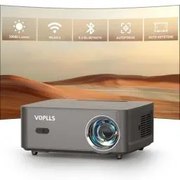 Produktbild: Smart Beamer 4K<strong>Autofokus/Trapezkorrektur:</strong>  30000 Lumen WiFi6 Bluetooth Full HD 1080P Beamer Outdoor, VOPLLS Beamer Heimkino 50% Zoom, Projektor für Handy/TV Stick/PPT