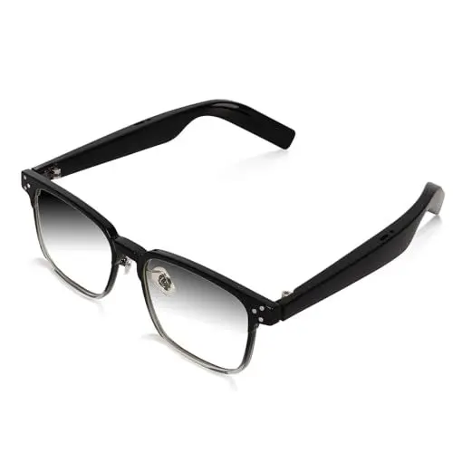 Produktbild: Smart Brille, Kabellose Brille, IPX4 Wasserdicht, Rauschunterdrückung, Hören Sie Musik und Anrufe, BT Open Ear Smart Brille mit Anti Blau Linse und Stereo Lautsprechern (Schwarzer progressiver