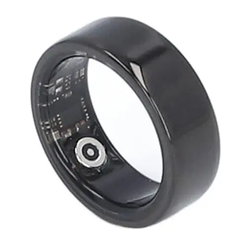 Produktbild: Smart Health Ring, Keramik Smart Ring, Smart Ring Fitness Tracker mit IP68 Wasserdicht, APP Health Tracker, Schlafüberwachung für Männer Frauen (Schwarz) (Innendurchmesser 21,5 mm)