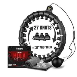 Produktbild: K-MART Smart Weighted Hula Hoop, verstellbar, gewichteter Hula-Reifen, 27 Knoten, Schwarz