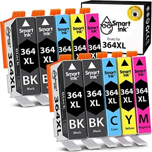Produktbild: Smart Ink Kompatible Druckerpatronen als Ersatz für HP 364 XL 364XL 10 Multipack (4BK & 2C/M/Y) Patrone hoher Kapazität für HP Photosmart 5520 5510 5524 6520 5515 OfficeJet 4620 4622 DeskJet 3520