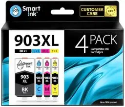 Produktbild: Smart Ink Kompatible Druckerpatronen als Ersatz für HP 903 XL 903XL 4 Multipack (Schwarz XL & Blau Rot Gelb) mit Advanced Chip Technology Kompatibel mit Officejet 6950 Officejet Pro 6960 6970 Drucker