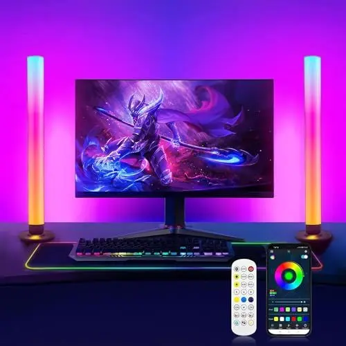 Produktbild: Smart LED Lightbar 2er Set, RGB Lampe TV Hintergrundbeleuchtung mit Multi-Modi und Dimmbare, Gaming LED Beleuchtung Sync mit Musik, APP und Fernbedienung für Gaming, Filme, PC, TV, Raumdekoration