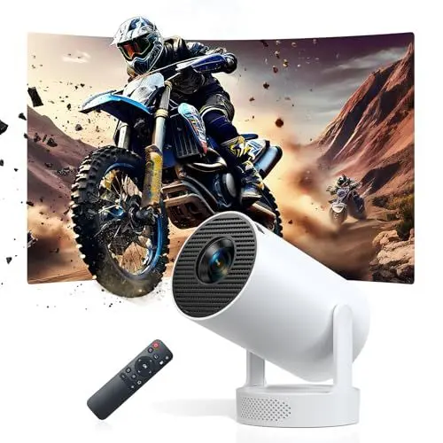 Produktbild: Smart Mini Beamer, Upgraded Hi-Fi Mini-Projektor mit 4K-1080P-Unterstützung, 300 ANSI-Lumen, WIFI6 & Bluetooth & Auto-Keystone Video Projektor für Schlafzimmer Heimkino