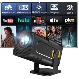 Produktbild: Smart Mini Beamer XGODY Gimbal5 Android 11 Full HD Projektor Native 1080P 4K Unterstützung 5G WiFi6 Bluetooth 5.0 Heimfilmprojektor Elektrischer Fokus Auto Keystone 180 Rotierend Mattschwarz