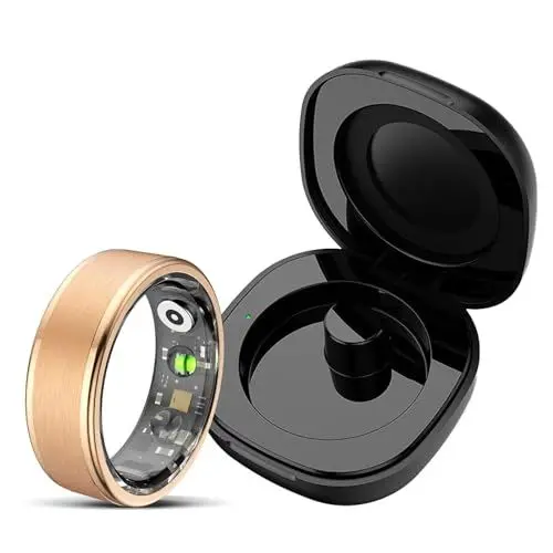 Produktbild: Smart Ring mit Ladecase Silber Rosegold Schwarz Smartring Herren Damen Fitness Ring Tracker Fitness Ring Damen Tracking Schlaftracker Android IOS Pulsmesser Fitnessring Schrittzähler Gesundheitsring