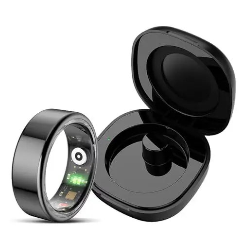 Produktbild: Smart Ring Android Smartringe für Herren Damen Fitness Tracker Ring Schlaftracker Smartring Fitnessring Schrittzähler Fitnesstracker IOS Herzfrequenz Pulsmesser Sport Gesundheitsring Schwarz Rosegold