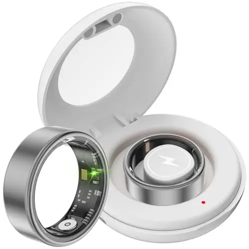 Produktbild: Smart Ring Fitness Ring Tracker Smartringe für Herren Damen Schrittzähler Aktivitätstracker 5ATM Wasserdicht Schlaftracker Smartring Herzfrequenz Pulsmessser Fitnesstracker Smart Ring Android iOS
