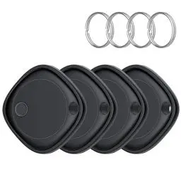 Produktbild: Smart Tracker Tag 4er Pack, Schlüssel Finder Kompatibel mit Apple Find My APP (nur iOS), IP67 wasserdicht, Austauschbarer Akku, Bluetooth Key Finder für Gepäck/Taschen/Koffer/Brieftasche