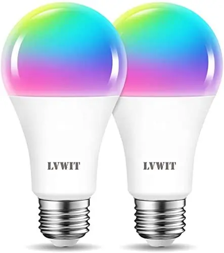 Produktbild: Smart Wifi Led Birne Geführte Birne 12W RGB A70 Bunte Fernsteuerungslampe Bluetooth Glühbirne E27 1521LM via App Dimmbar, kompatibel mit Google Assistant und Amazon alexa Echo und Echo Dot, 2pack