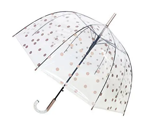 Produktbild: SMARTBULLE Transparenter langer Regenschirm - Glockenform·· Stabil·· Automatische Öffnung·· Durchmesser=85cm·· Transparenter Griff·· Regenschirm für Frauen/Damen·· Muster KUPFERPFEIFE