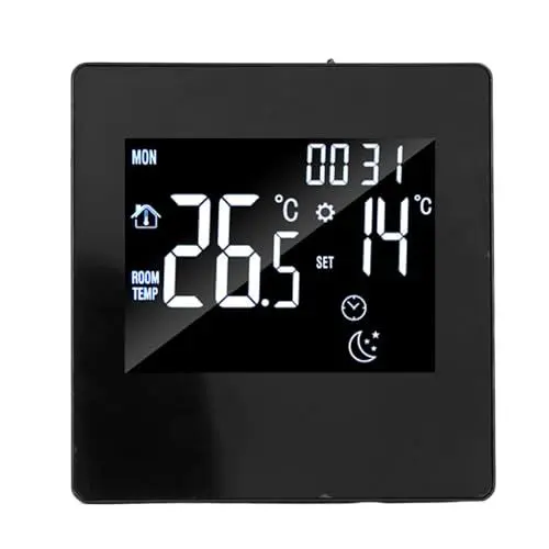 Produktbild: Smarte Thermostat-App, Sanitär-Fernbedienungen, Thermostate für Touch für App, Shop, Kinderzimmer, Geschäft, Büro, Zuhause, Einkaufszentrum (BLACK)