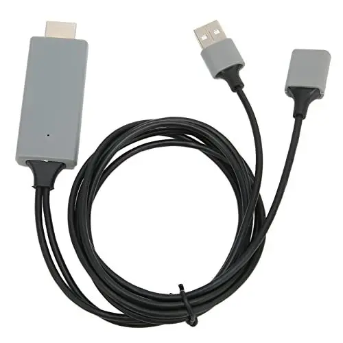 Produktbild: Smartphone-zu-HDMI-Projektorkabel, 1080P-Telefon-zu-TV-Spiegelungsadapter, Kabel Zum Anschließen des Telefons an Den Fernseher, für Android, IOS, für (Schwarz)