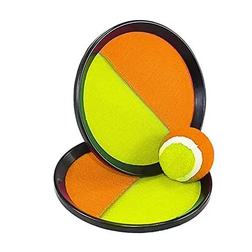 Produktbild: Smart-Planet Klettballspiel Fangspiel Catch Ball 2X Fangscheibe 1 Ball Ø ca. 6 cm Klettball Strandspiel Beachball Spiel Catchball Klettspiel Set