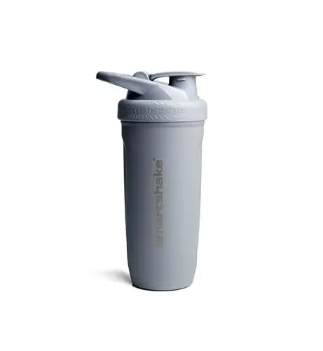 Produktbild: Smartshake Reforce Edelstahl-Protein-Shakerflasche 900 ml | 30 oz - Auslaufsicherer Schraubverschluss - BPA-frei - Unisex - Grau