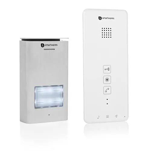 Produktbild: Smartwares DIC-21112 Türgegensprechanlage für 1 Wohneinheit mit Türöffnerfunktion / 2-Draht-Technik, Silber
