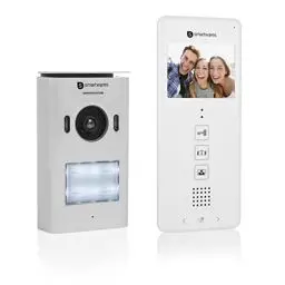 Produktbild: Smartwares DIC-22112 Video-Türeingangskontrolle – 480p – 3,5 Zoll (8,9 cm) LCD-Monitor – 15°-Schwenk/Neige-Kamera – Einfache Montage – Wasserdicht – 12 Melodien – Nachtsichtfunktion, Wit