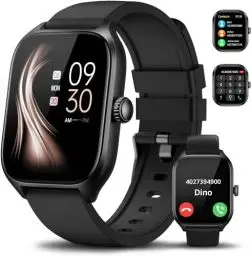 Produktbild: Smartwatch Damen Herren, 2,01 Zoll Touchscreen Smart Watch mit Bluetooth Anrufe, IP68 Wasserdicht Fitnessuhr mit Herzfrequenzmonitor Schlafmonitor Schrittzähler, Sportuhr für iOS Android