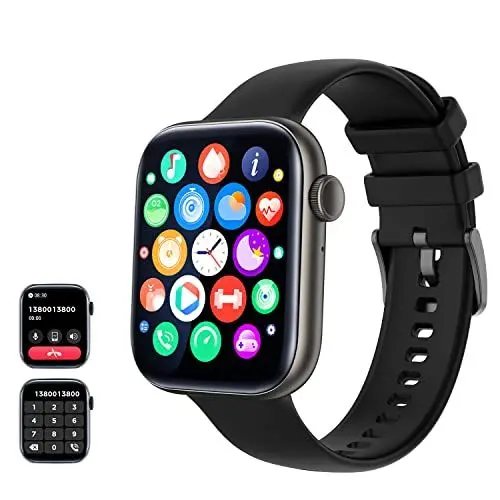 Produktbild: Smartwatch Damen Herren mit Telefonfunktion Anrufe tätigen und Anrufe entgegennehmen, fitnessuhr Tracker mit Schlafmonitor Pulsuhr 120+ Sportmodi Sportuhr Fitness Uhr Armbanduhr für Android ios