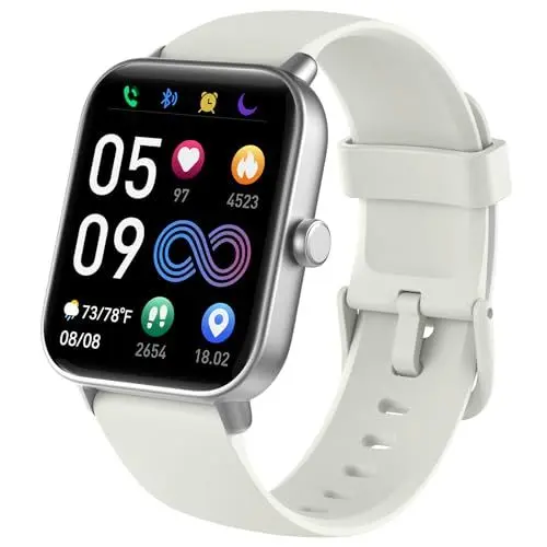 Produktbild: Smartwatch Damen mit Telefon-Uhren Damen digital Watch Fitness Tracker mit ekg Herzfrequenz Bluetooth Schlafmonitor Pulsmesser- Sportuhr Wasserdicht mit Schrittzähler-Armbanduhr für iOS Android(Weiß)