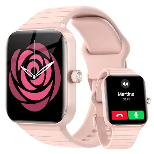 Produktbild: Smartwatch Damen mit Telefonfunktion Alexa Integriert - Fitnessuhr 100+ Sportmodi - Armbanduhr 1,8 Zoll & IP68, Schrittzähler Uhr Herren für Android iOS mit Pulsmesser SpO2 Stress Schlafmonitor