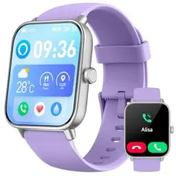 Produktbild: Smartwatch Damen mit Telefonfunktion, Alexa eingebaute, 1.8'' Fitnessuhr Damen mit Herzfrequenz, SpO2, Schlaf, Stress Monitor, 100+ Sportmodi, IP68 Wasserdicht Schrittzähler Uhr Damen für Android iOS