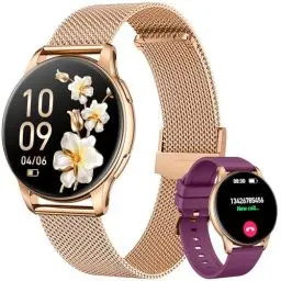 Produktbild: Smartwatch Damen mit Telefonfunktion Fitnessuhr Armbanduhr: 1,32
