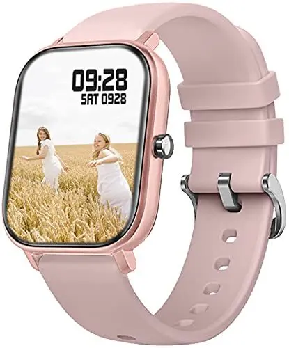 Produktbild: Smartwatch Fitness Armbanduhr mit personalisiertem Bildschirm Sportuhr Musik Kamera Puls Schrittzähler Fitnessuhr Herren Damen Smart Watch für Andriod iOS kompatibel Rosa