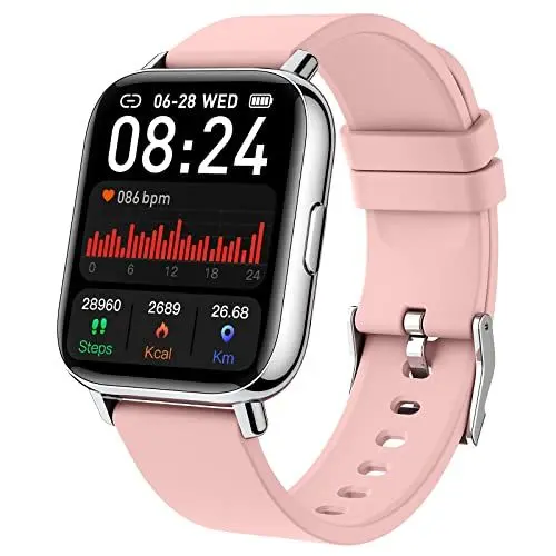 Produktbild: Smartwatch, Fitness Tracker Uhr 1,69 Zoll Touchscreen Armbanduhr IP68 Wasserdicht Smart Watch mit Pulsuhr Schlafmonitor 24 Sportmodi Schrittzähler Stoppuhr, Sportuhr für Damen Herren für iOS Android