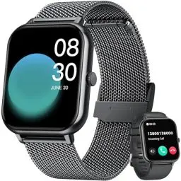 Produktbild: Smartwatch Fitnessuhr mit Telefonfunktion Uhren - Herren Fitness Armbanduhr mit SpO2 Pulsuhr Schlafmonitor Schrittzähler Uhr 1.83 Zoll Smart Watch Wasserdichte 100+ Sportmodi Sportuhr für Android ios