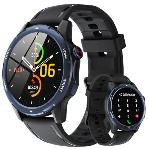 Produktbild: Smartwatch Herren Damen, 1,32”Touchscreen Sportuhren Herren, IP68 Wasserdicht Fitnessuhr Mit Bluetooth-Anruffunktion, Schrittzähler, Herzfrequenzmesser, Schlafmonitor für Android iOS