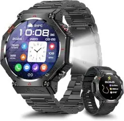 Produktbild: Smartwatch Herren GPS/LED-Licht/Kompass/Höhenmesser, 1,39