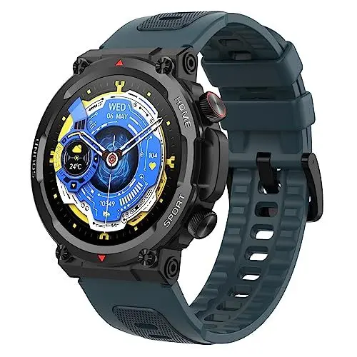 Produktbild: Smartwatch Herren Militär mit Telefonfunktion, 1.39 Zoll Fitnessuhr Herren Aktivitätstracker mit Blutdruckmesser Schlaftracker Herzfrequenz Schrittzähler 100+ Sportmodi Armbanduhr für Android iOS