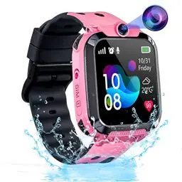 Produktbild: Smartwatch Kinder, 4G Kinder Smartwatch mit GPS und Telefon, Wasserdicht GPS Uhr Kinder mit IP68 SOS Anruffunktion Handy Touchscreen Spiel Voice Chat Wecker Schulmodus Jungen Mädchen Student Geschenk