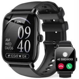 Produktbild: Smartwatch-Herren-Damen-mit-Telefonfunktion - 1,85 Zoll Smart Watch, 111+ Sportmodi, IP68 Wasserdicht Fitnesssuhr Schrittzähler mit Herzfrequenz, Blutsauerstoff, Schlafmonitor, für iOS Android
