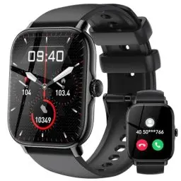 Produktbild: Smartwatch-Herren-Damen-mit-Telefonfunktion - 1,85 Zoll Touchscreen Smart Watch,111+ Sportmodi,Wasserdicht Fitnessuhr mit Schrittzähler Pulsmesser Schlafmonitor für Android iOS,Geschenke für Männer
