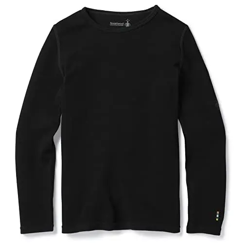 Produktbild: Smartwool Unisex-Kind Classic Thermal Merino Baselayer mit Rundhalsausschnitt, Schwarz, XS