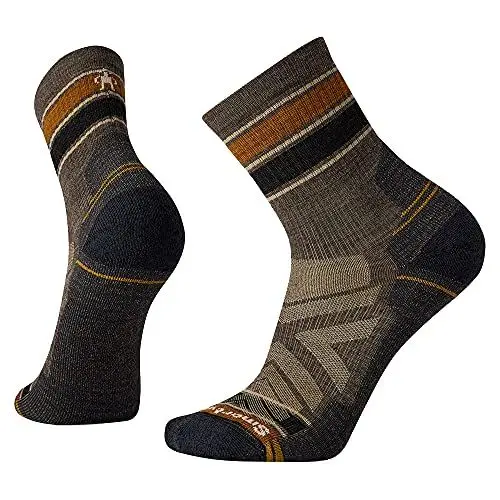Produktbild: Smartwool Unisex Striped Hike Light Cushion Gestreifte Mid Crew Socken, Taupe