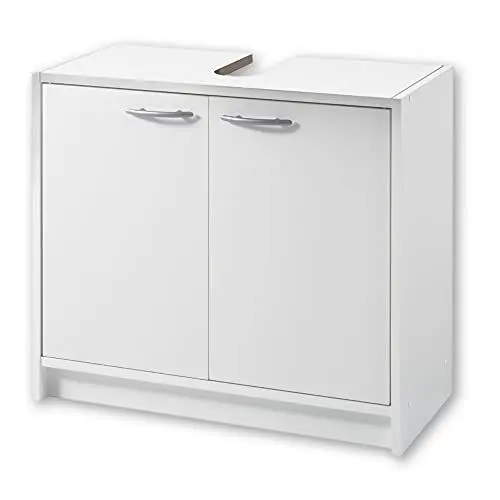 Produktbild: SMASH Badezimmer Waschbeckenunterschrank in Weiß matt - Schlichter Bad Unterschrank Badezimmerschrank mit viel Stauraum - 63 x 55 x 29 cm (B/H/T)