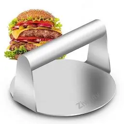 Produktbild: Smash Burgerpresse,5,5-Zoll Round Edelstahl Burger Smasher, Professionelles Edelstahl Burgerpresse Grillzubehör für Flat Top Grill, Hamburgerpresse und Squeeze Grease, Leicht zu Reinigen (Rund)