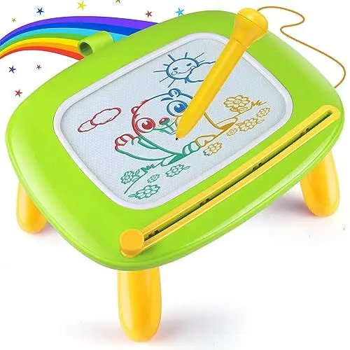 Produktbild: Smasiagon Magnetische Maltafel Zaubertafel für Kinder, Bunte Löschbare Magnettafel Zeichentafel mit Beinen für Kleinkind Spielzeug ab 1 2 3 Jahre Jungen Geschenk (Grün)