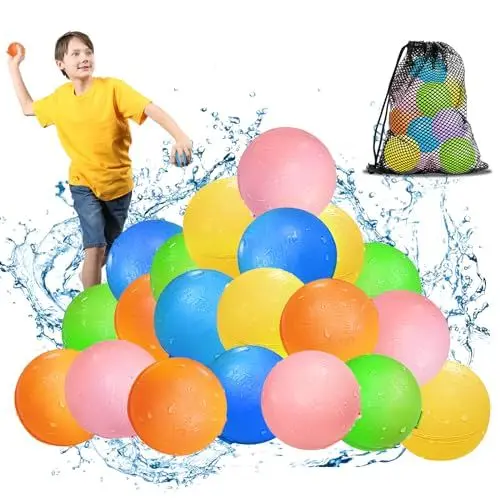 Produktbild: Smasiagon Wasserbomben Wiederverwendbar Selbstschließend: 20 Stück Wiederbefüllbare Wasserballons - Silikon Wasserspielzeug Kinder Outdoor Pool Spielzeug Strandspielzeug für Sommerspaß Draussen