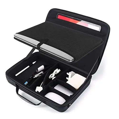 Produktbild: Smatree 39,6 cm (15,6 Zoll), Hartschale, 360 °, Full Schutz, Transporttasche, kompatibel mit 2021 16 Zoll MacBook Pro/Samsung Galaxy Book2 Pro 360 15,6 Zoll, mit Zubehörfach – Schwarz