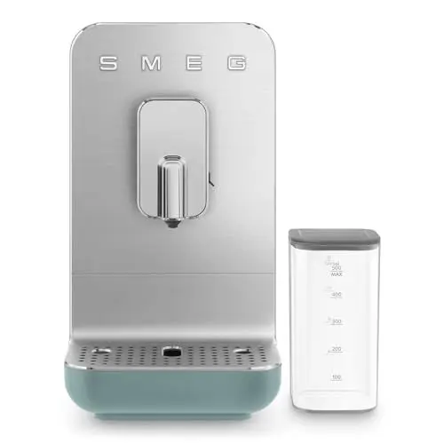 Produktbild: Smeg, Automatische Espressomaschine BCC13EGMEU, Milchsystem, Integrierte Kaffeemühle, Thermoblock-System, 1,4 L, Herausnehmbare Tropfschublade, Kompakte Größe, 1350W, Smaragd