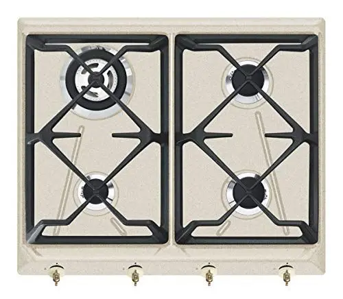 Produktbild: SMEG Gaskochfeld COLONIALE - SRV864AVOGH2, Hellbraun/schwarz
