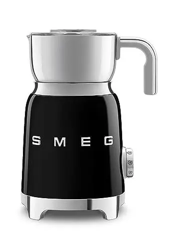 Produktbild: Smeg, Milchaufschäumer Multifunktion MFF11BLEU, mit Induktionssystem, 6 voreingestellte Programme, manuelle Funktion, abnehmbare Karaffe von 600 ml, Messkappe, integriertes Umschlag, 500W, Schwarz