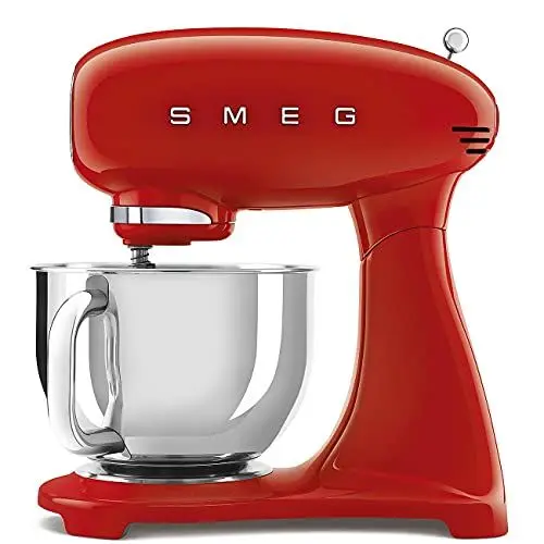Produktbild: SMEG, SMF03RDEU Küchenmaschine, 10 Geschwindigkeitsstufen, Planetenrührwerk, Sicherheitsabschaltung, 2 Rührbesen, Kugelgriff aus Edelstahl, 800 W, Rot