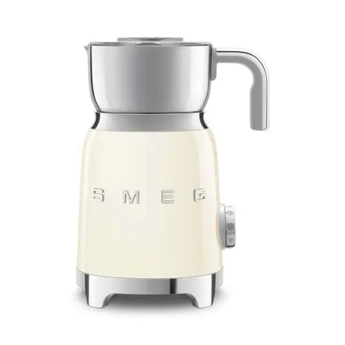 Produktbild: Smeg, Milchaufschäumer Multifunktion MFF11CREU, mit Induktionssystem, 6 voreingestellte Programme, eine manuelle Funktion, abnehmbare Karaffe von 600 ml, Messkappe, integriertes Umschlag, 500W, Creme