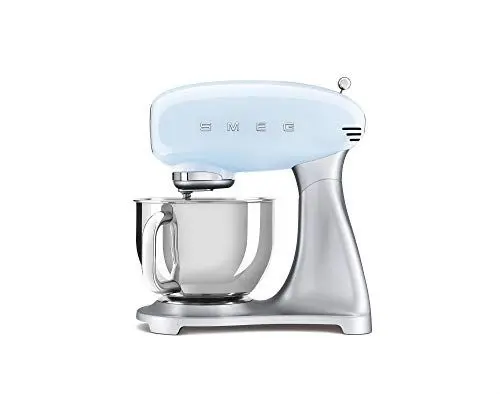 Produktbild: Smeg, SMF02PBEU Küchenmaschine, 10 Geschwindigkeitsstufen, Planetenrührwerk, Sicherheitsabschaltung, 2 Rührbesen, Kugelgriff aus Edelstahl, 800 W, Pastellblau